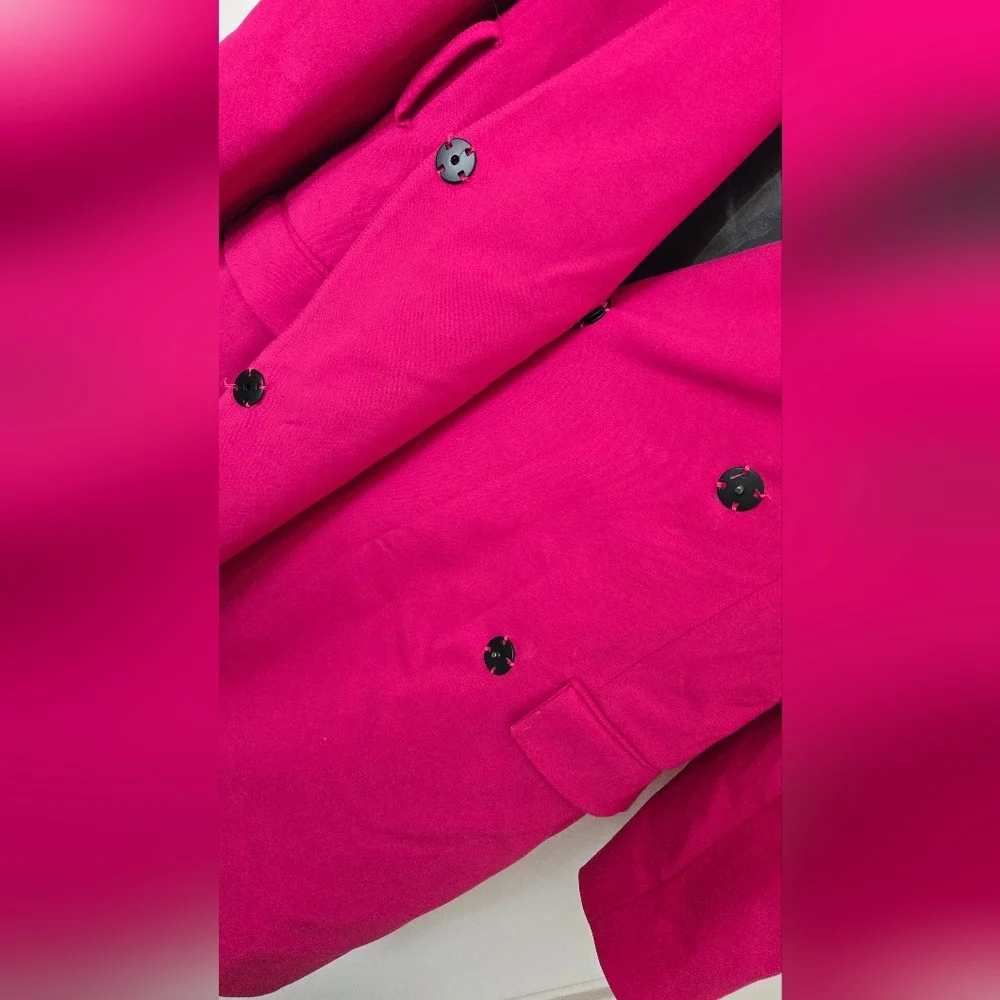Zara Fuchsia Hot Pink Puff Sleeve Blazer Jacket - Picture 4 of 5